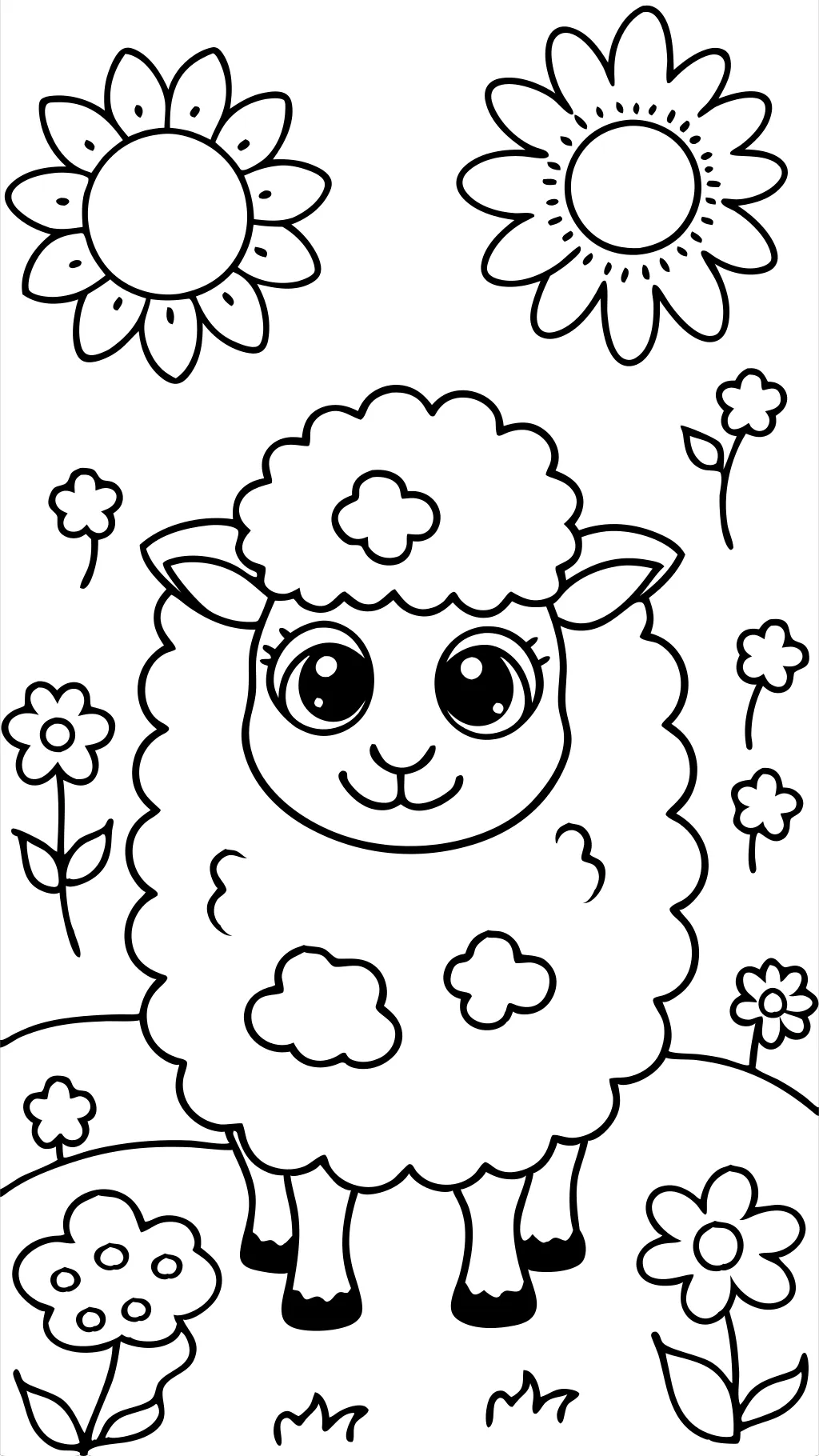 coloriage de moutons mignons